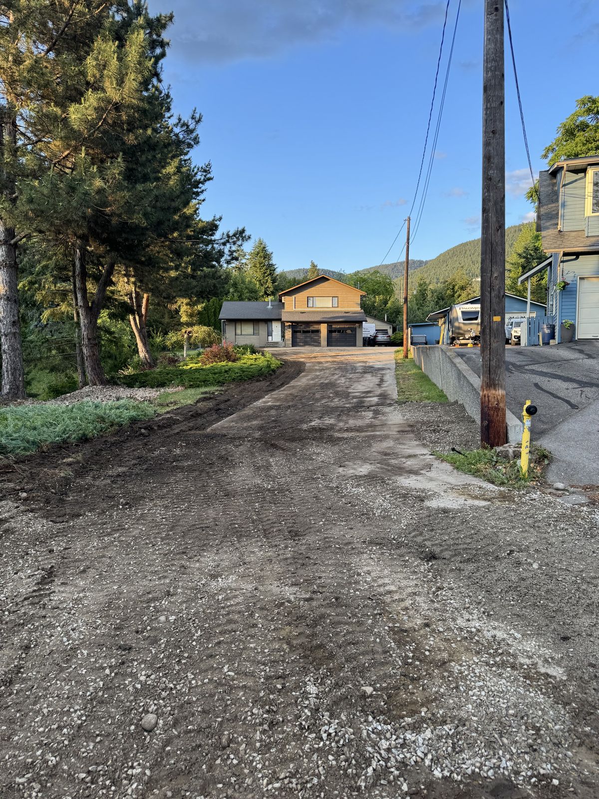 Back lane graded and ready for gravel